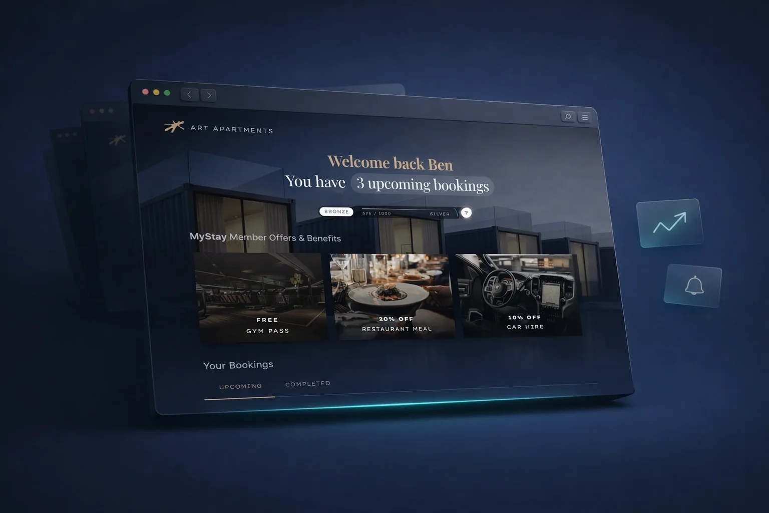 Art Apart guest portal — premium serviced apartment website built by W4B