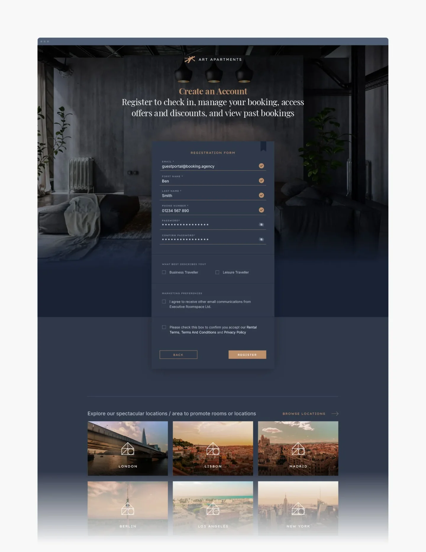 ArtAPART - homepage design