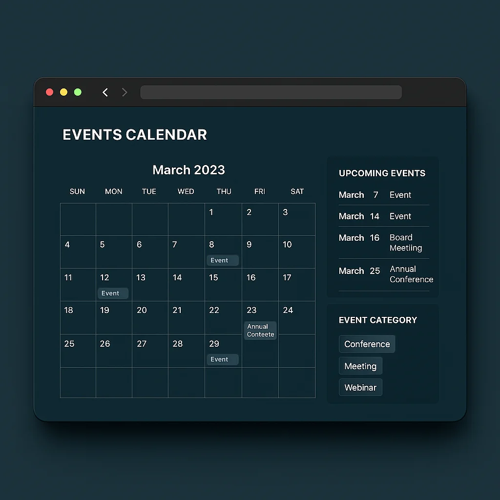 ASAP events calendar and blog