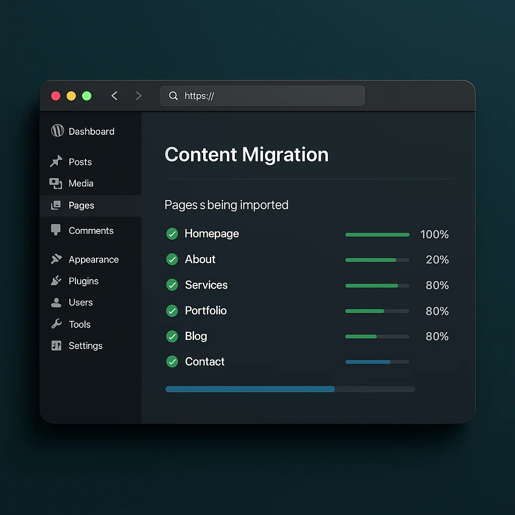 ASAP WordPress content migration