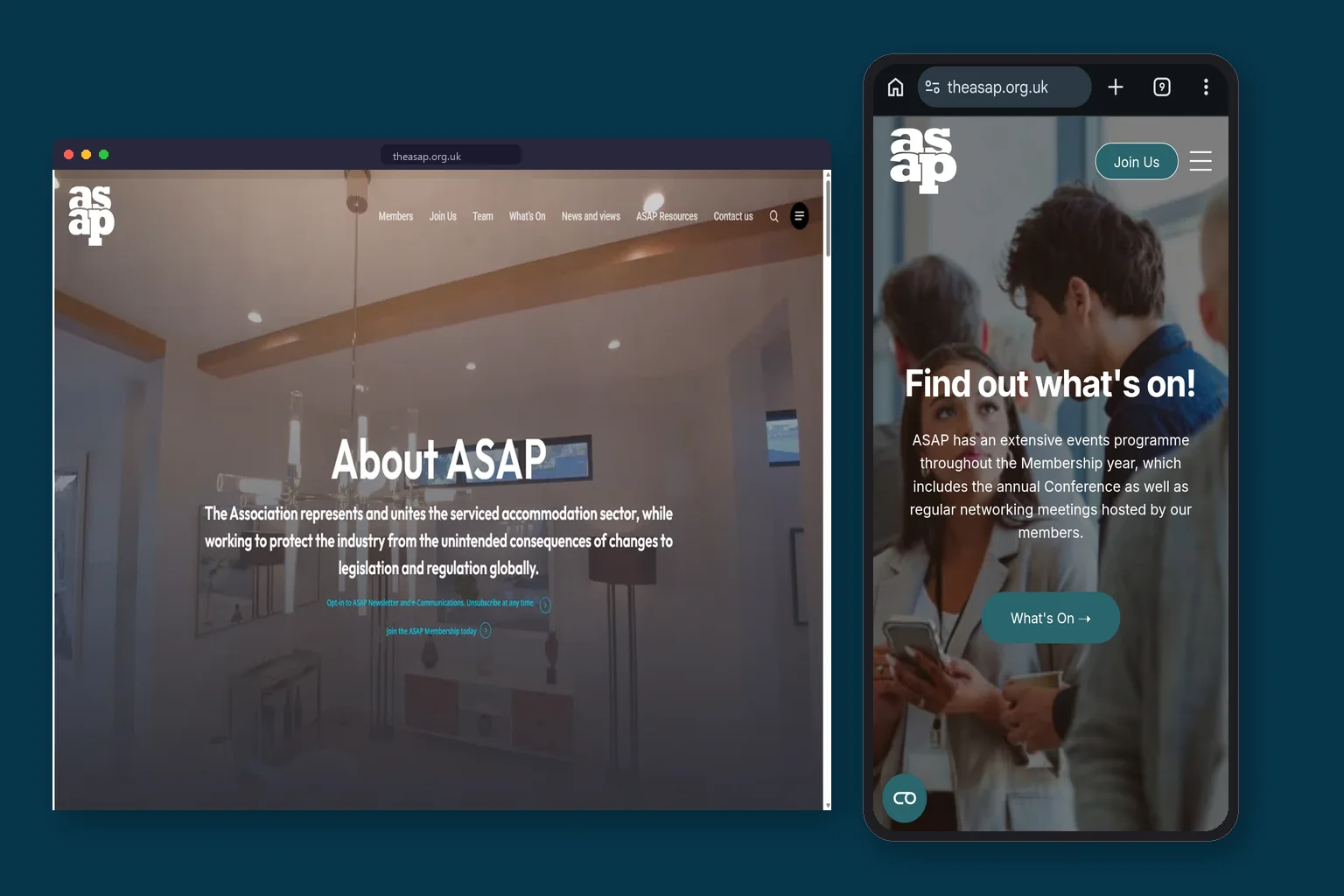 ASAP Serviced Apartments website