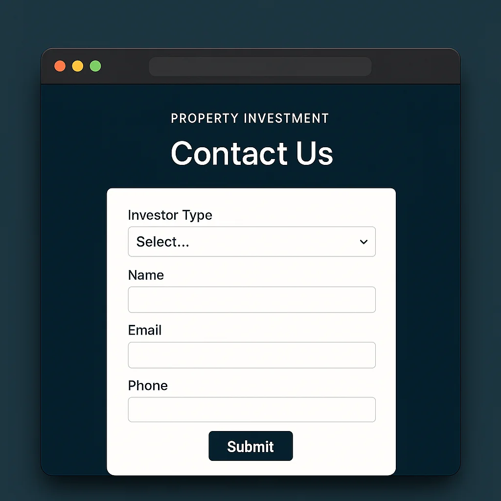 Estate Plan lead capture form with investor segments