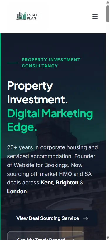 Estate Plan website on mobile — responsive design