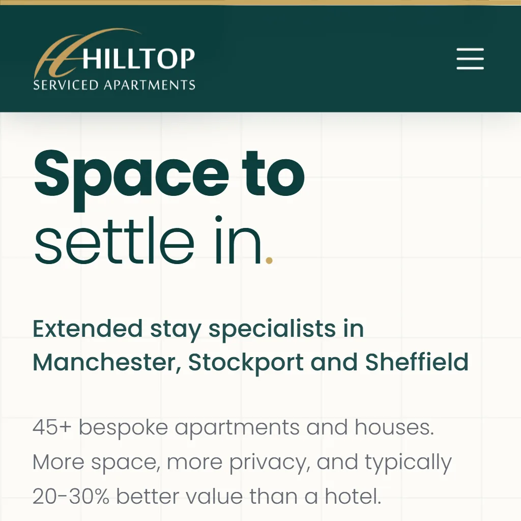 Hilltop mobile-first website design