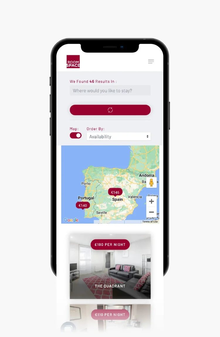 Roomspace mobile - search