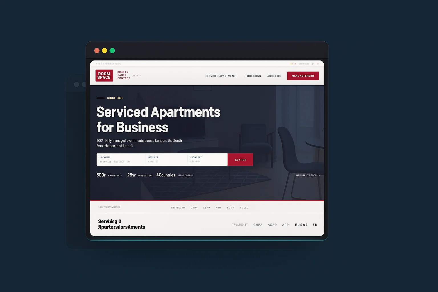 Roomspace corporate housing website