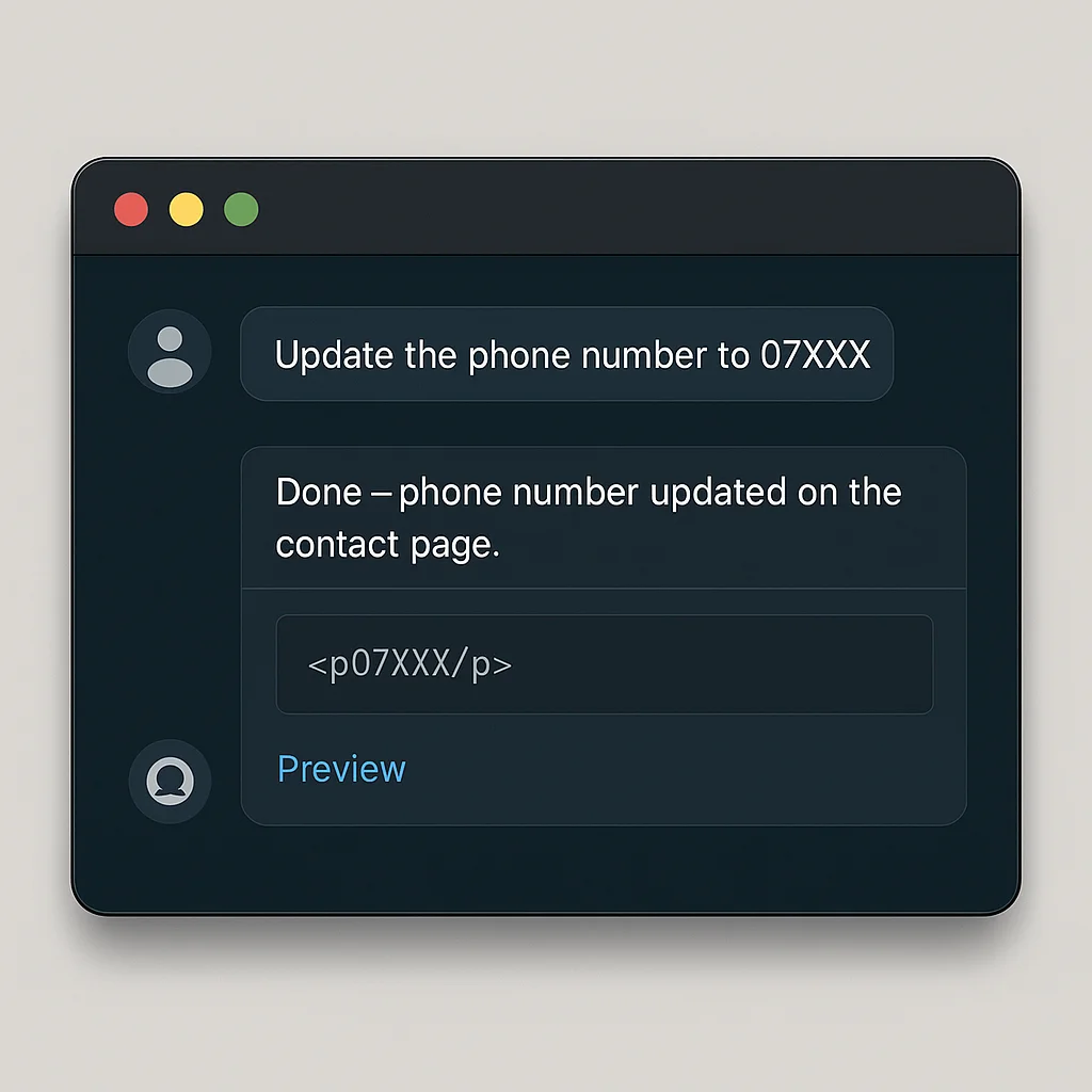 YPH self-service chat update interface