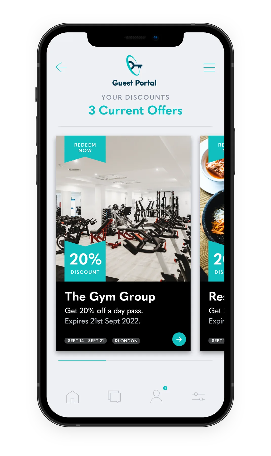Guest Portal check-in screen on mobile