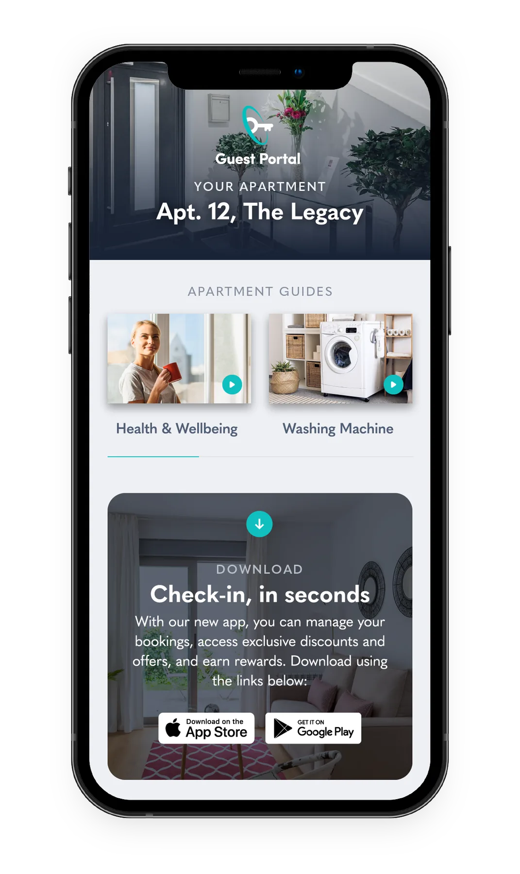 Guest Portal local area guide screen