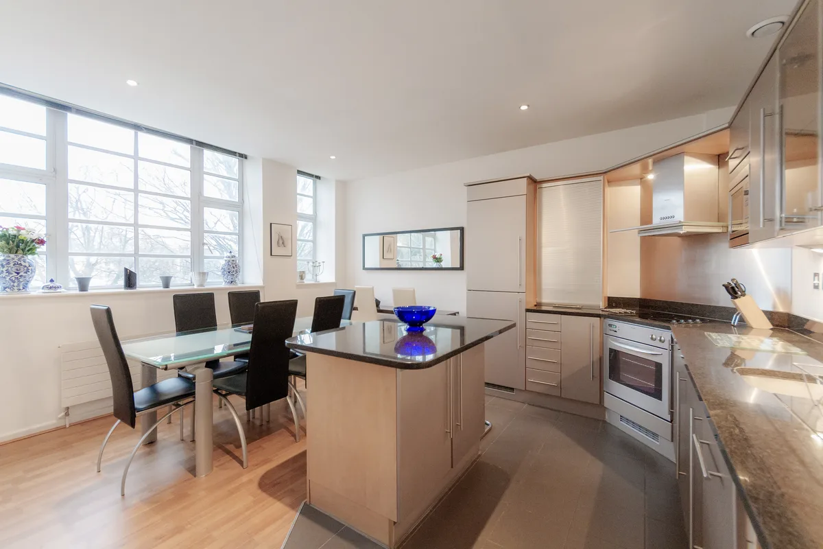 Roomspace serviced apartment kitchen and dining area